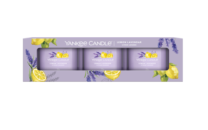 Набор из 3 мини ароматических свечей Yankee Candle, Лимон лаванда 3х37 гр