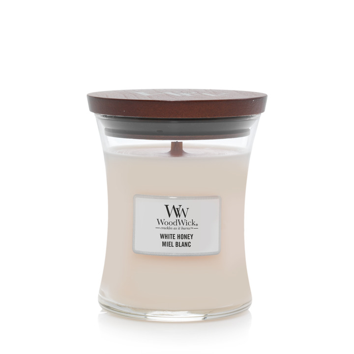 Ароматическая свеча WoodWick средняя, Белый мед 275 гр